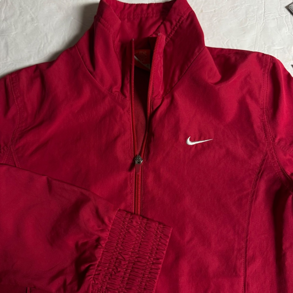 Nike The Athletic Dept Womens Red Full Zip Track Jacket Windbreaker Medium